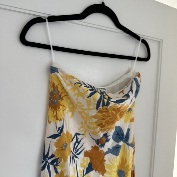 NWT Reformation Joana Strapless Silk Charmeuse Midi Dress Sz XS Livia Floral - Picture 4 of 8